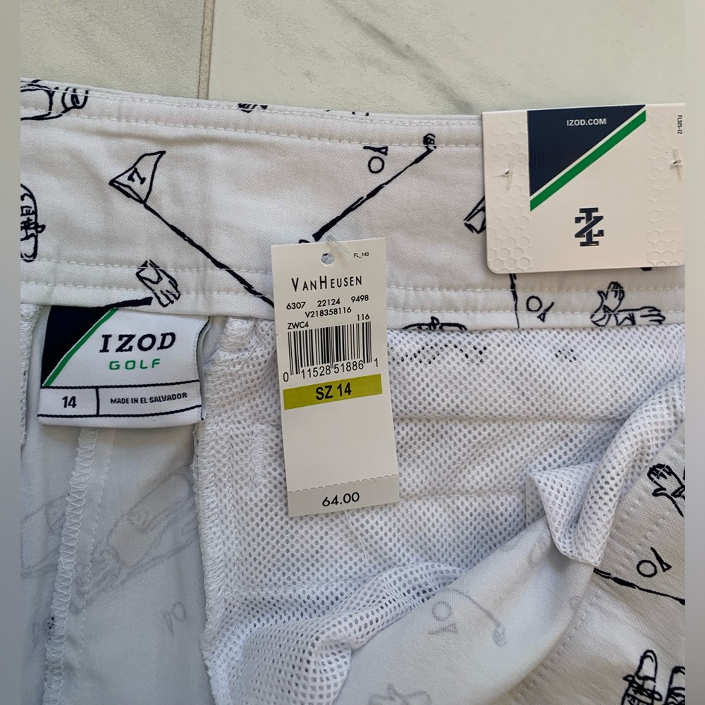 Izod Golf Stretch Chino Graphic Active Performance Shorts NWT - Picture 11 of 13